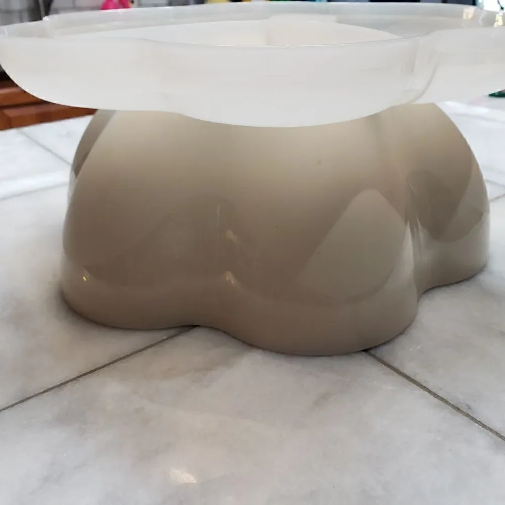 Vintage Tupperware Chip 'n Dip Serving Bowl w/ Tray ~ 1.5 Gal/5.6L Cream